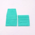 Tiffany blue velvet jewelry pouch for rings and necklaces with a secure fold-over flap - Lake Blue