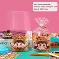 Gingerbread man gift bags in matte BOPP material with golden twist ties for snacks - Cartoon Gingerbread Man - Small