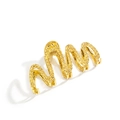 Goldene gewellte Haarspange mit Rautenmuster für stilvolle Frisuren - F533-1/Wellenmuster Gold