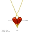 Detailansicht der roten Herz-Halskette mit 20x33mm Anhänger und 45cm goldener Kette - DN241030-C (20x33mm)