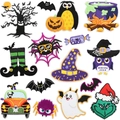 Set di 14 toppe ricamate di Halloween con motivi di zucca, pipistrello e fantasma - Set da 15 pezzi Set D
