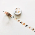 Detail of cat paw patterns on washi tape for DIY scrapbooking and journal decoration - Chubby Cat Paw