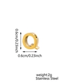 Polished stainless steel letter Q pendant with crystals for DIY jewelry making - Letter-Q / Steel