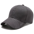 Dark gray sports baseball cap with 3D SPORT embroidery and breathable cotton fabric - Dark Gray