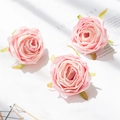 Light pink faux rose flower heads for wedding decoration and DIY floral crafts - Pale Green