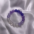 Exquisite square beaded bracelet with purple gradient finish on white silk - S072 - Gradient Bracelet [starry Purple] #sz567