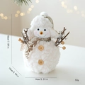 Plush Christmas snowman figurine with brown scarf and dimensions 18x14x10cm - Large / Gold
