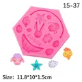 Pink silicone Easter mold with rabbit and egg patterns for fondant and DIY resin - 1# Easter Animals Mix (Pink) / Pink