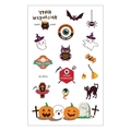 Waterproof Halloween temporary tattoo sheet with cute pumpkins ghosts and bats EC-814 - Halloween Ghost Pumpkin Slogans (EC-814)