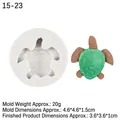 Sea turtle silicone mold for fondant and chocolate cake decoration with sizing details - 5# Sea Turtle Style / Gray