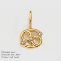 Collier zodiaque en acier inoxydable plaqué or 14K avec trois pierres de zircone - Cancer (XP49550) / Or