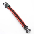 Paracord survival bracelet in black and red woven design with integrated compass - Black + Red