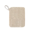 Natural loofah sponge brush with cotton hanging rope for kitchen or body cleaning - Square / Beige