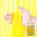Rideau de fête à franges en aluminium jaune métallique dans son emballage - 1*2 Mètres / Jaune Macaron