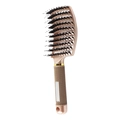 Professional rose gold curved hairbrush with black bristles and anti-slip handle - Gold With Bristles