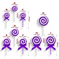 Purple and white swirl lollipop Christmas decorations in three sizes and nine styles - Purple White