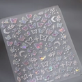 Adesivo per nail art a farfalla olografica laser con bordi argentati su pellicola opaca - Stile Farfalla Stella Luna Olografica (TK-025)