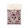 Adesivi per unghie in stile gotico con farfalle rosso scuro e rose, modello MS-323 - Linguaggio delle Farfalle Vintage Floreale (MS-323)