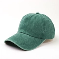Classic vintage green washed cotton baseball cap with adjustable soft top and curved brim - Adjustable / Green