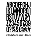 2-inch black bold alphabet and number stickers set for notebooks and decoration - Black