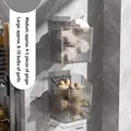 2-pack transparent fluted kitchen wall storage boxes for ginger and garlic, 11.5x8x10cm - 2 Pack / Medium / Transparent Grey