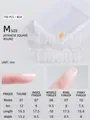 Short almond square-round press-on nail set size M with detailed dimensions in mm - Japanese Square Oval (Size M)