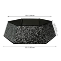 Cache-pied de sapin de Noël hexagonal à paillettes argentées avec dimensions - 68*25*85CM / Noir avec engrenage en argent