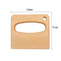 Handcrafted beech wood kids kitchen knife tool measuring 100mm by 91mm dimensions - Style C