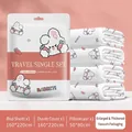 Single bed disposable bedding set with cute rabbit print in vacuum sealed packaging - Printed Single Set (3 Pcs)