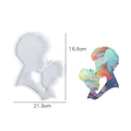Silicone mold for African mother and child silhouette resin tray art, 21.9x16.6cm - Mother and Girl Kiss Silhouette
