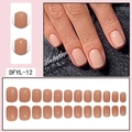 Short square-round nude pink press-on nails set with 24 pieces in various sizes - Flesh Pink (DFYL-12)