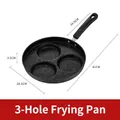 Padella antiaderente a tre fori in pietra maifan con manico nero ergonomico su sfondo bianco - Padella a 3 Fori Ispessita