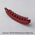 Large matte burgundy banana hair clip, size 13x3.6x1.8cm, elegant hair accessory for women - Large / Red