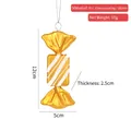 Golden PVC plated candy cane Christmas tree ornament with glitter stripes 12cm - Electroplated Gold Rectangular Candy
