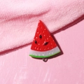 Watermelon slice resin pendant with red pulp and green rind for DIY jewelry - with Hook / Watermelon Slice