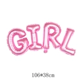 Pink foil balloon in script letters spelling GIRL for baby girl birthday party decor - Large Joint GIRL / Pink