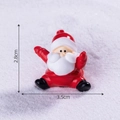 Mini Santa Claus resin figurine for DIY micro landscapes, size 2.8cm by 3.5cm - Sledding Santa