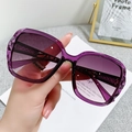 Oversized square sunglasses with purple gradient lenses and geometric textured frames - Amethyst