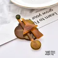 Amber geometric acrylic hair clip with round and triangular splicing design, 8.6cm length - Mustard Yellow Series 11