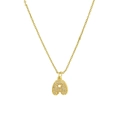 18k gold plated bubble letter A necklace pendant with sparkling zircon micro-paving - Necklace A
