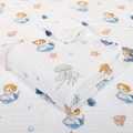 Soft six-layer cotton gauze baby swaddle blanket featuring mermaid and ocean patterns - 4-Layer 70*90cm / Mermaid Princess