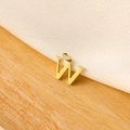 Polished gold initial W pendant charm with hanging loop for DIY jewelry necklaces - 14k Letter - W (letter Height 1cm)