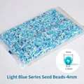 Blue and white mixed 4mm seed beads in a bulk pack for DIY jewelry crafts - Light Blue Tones Mixed 4mm