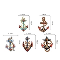 5D DIY anchor diamond painting keychains set with colorful rhinestones and nautical themes - YS-34 Nautical Anchor Series (5Pcs)