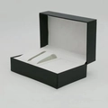 Men's car wheel watch gift set in a luxury black leather box with white interior - 5-Piece Gift Box