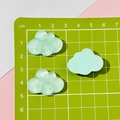 Three light green resin cloud charms on a measuring mat showing 2-3cm size details - 4# Light Green