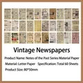 60 sheets vintage newspaper scrapbook paper 80x50mm for journaling decorations - Old Newspaper