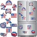 DIY diamond art American Independence Day fridge magnets with July 4th gnome designs - Independence Day Cartoon Fridge Magnet Set