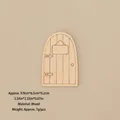 Miniature natural wood arch door for DIY Christmas scenes 9.9x6.5cm wood ornament - No.109 - Wooden Miniature Heart Door