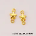 Golden alloy star charm connector for DIY jewelry making size 15X8X2.5mm - XK1974# Gold